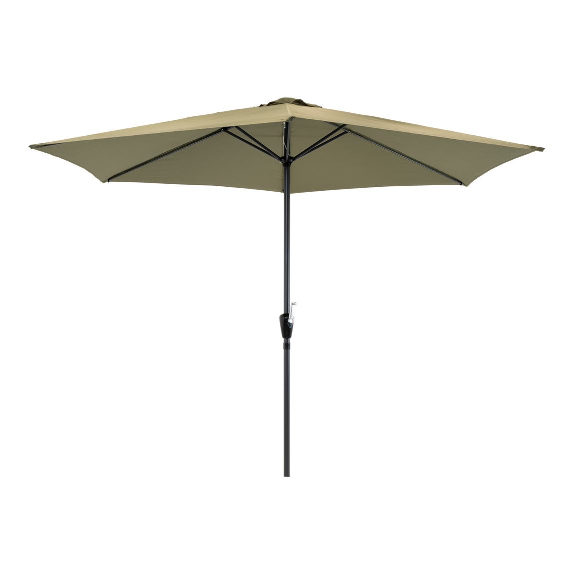 Parasol 3 meter met molen en 6 baleinen olijfgroen