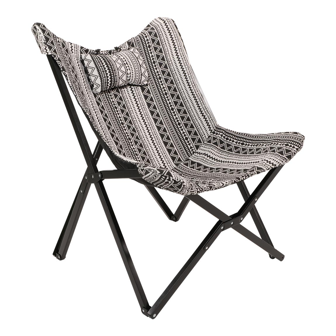 Vlinderstoel Aztec zwart wit