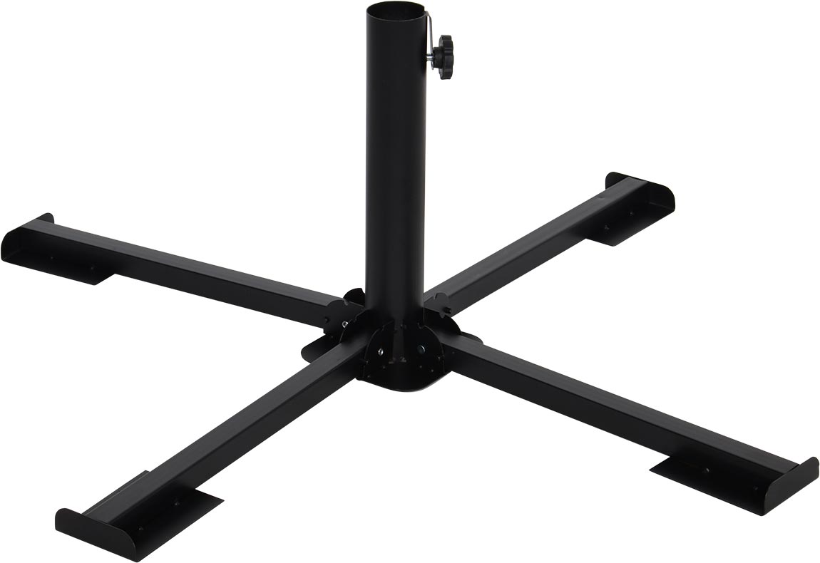 Parasolvoet kruis voor stokparasol - kleur zwart