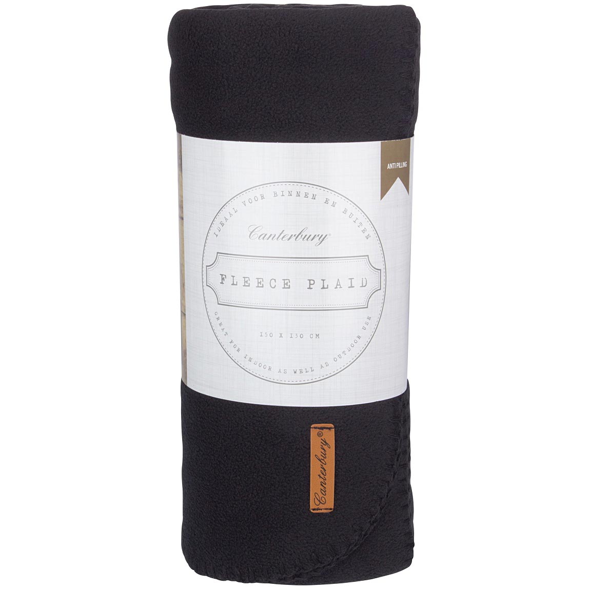 Fleece plaid anti-pilling 150 x 130 cm zwart