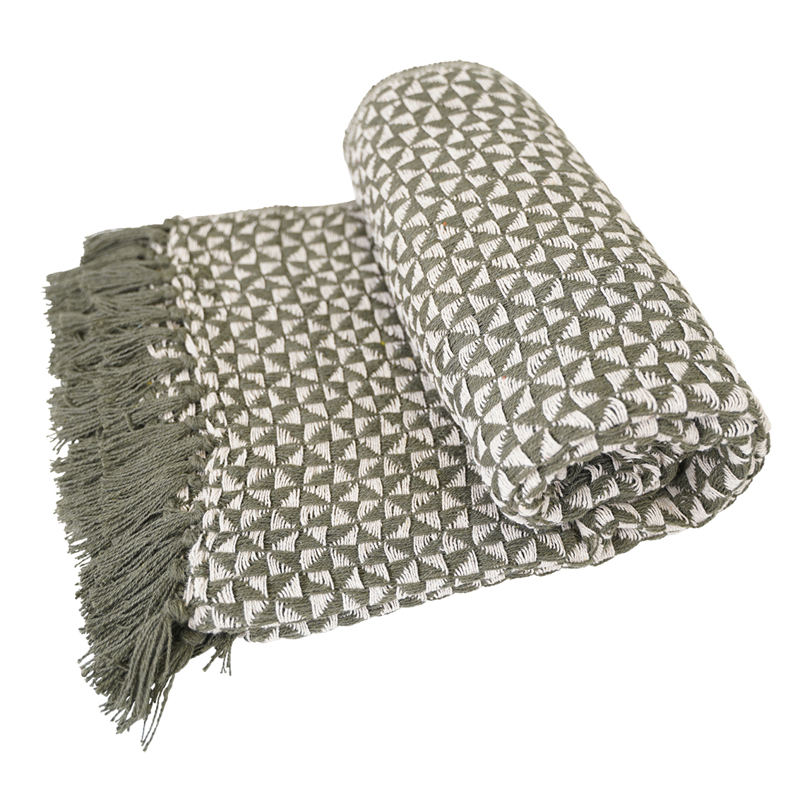 Plaid groen/beige 125 x 150 cm