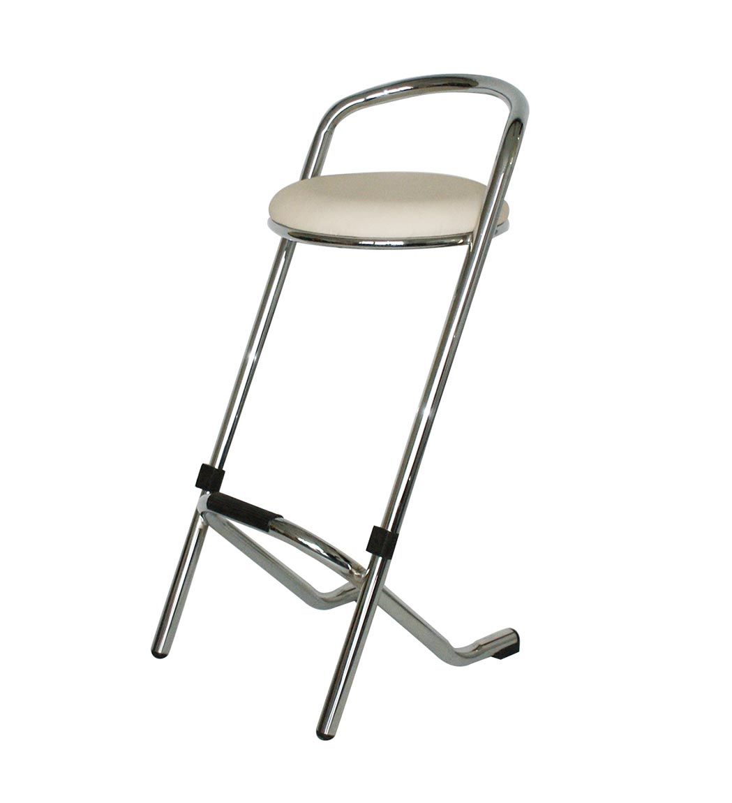 Luxe stapelbare barkruk – chroom frame met witte zitting