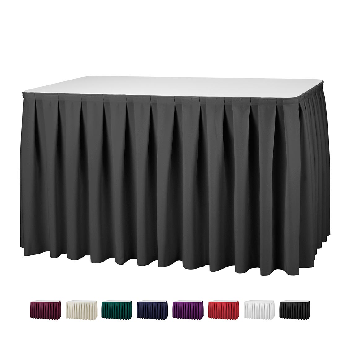 Tafelrok boxpleat brede plooi 410 x 73 cm