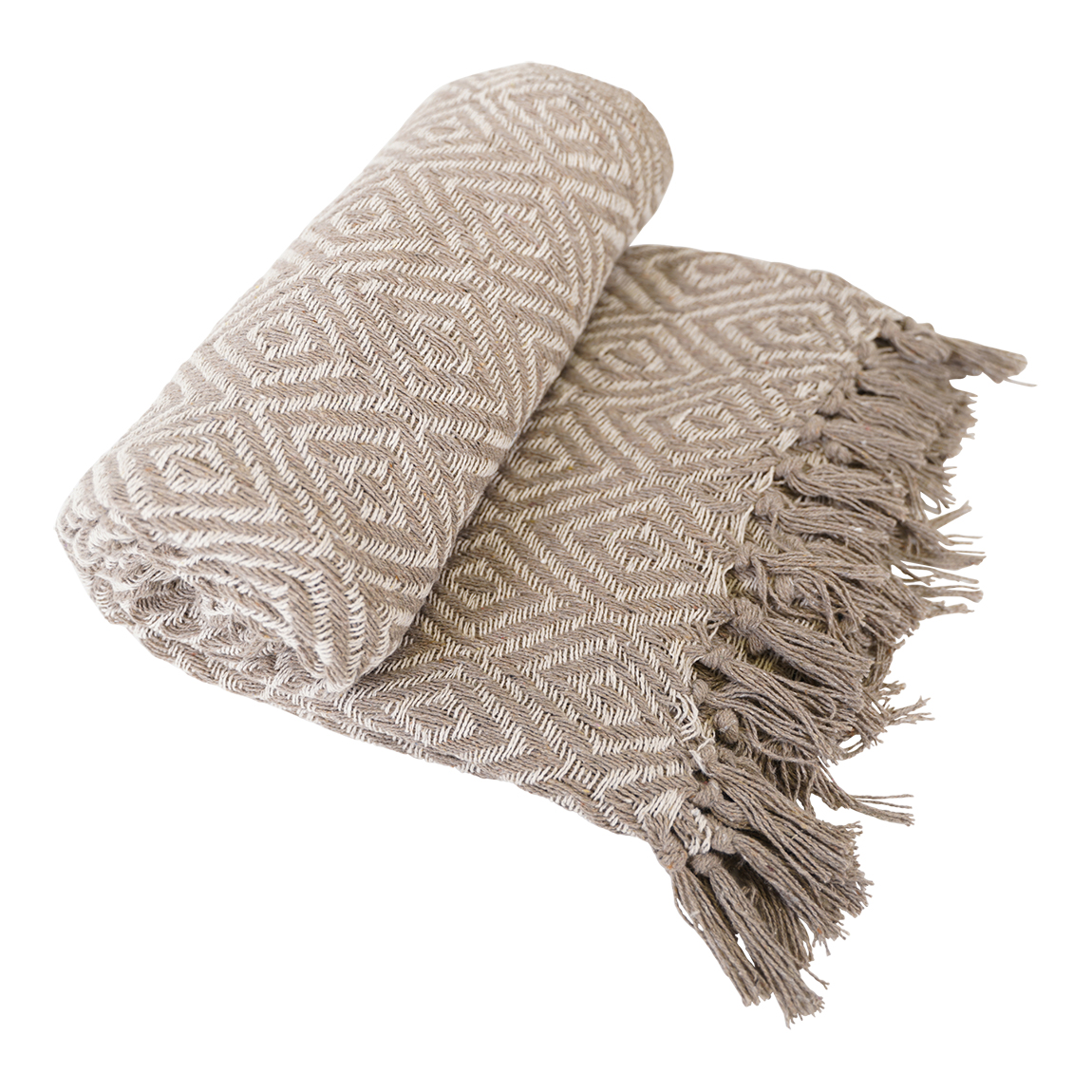 Plaid bruin/beige 125 x 150 cm