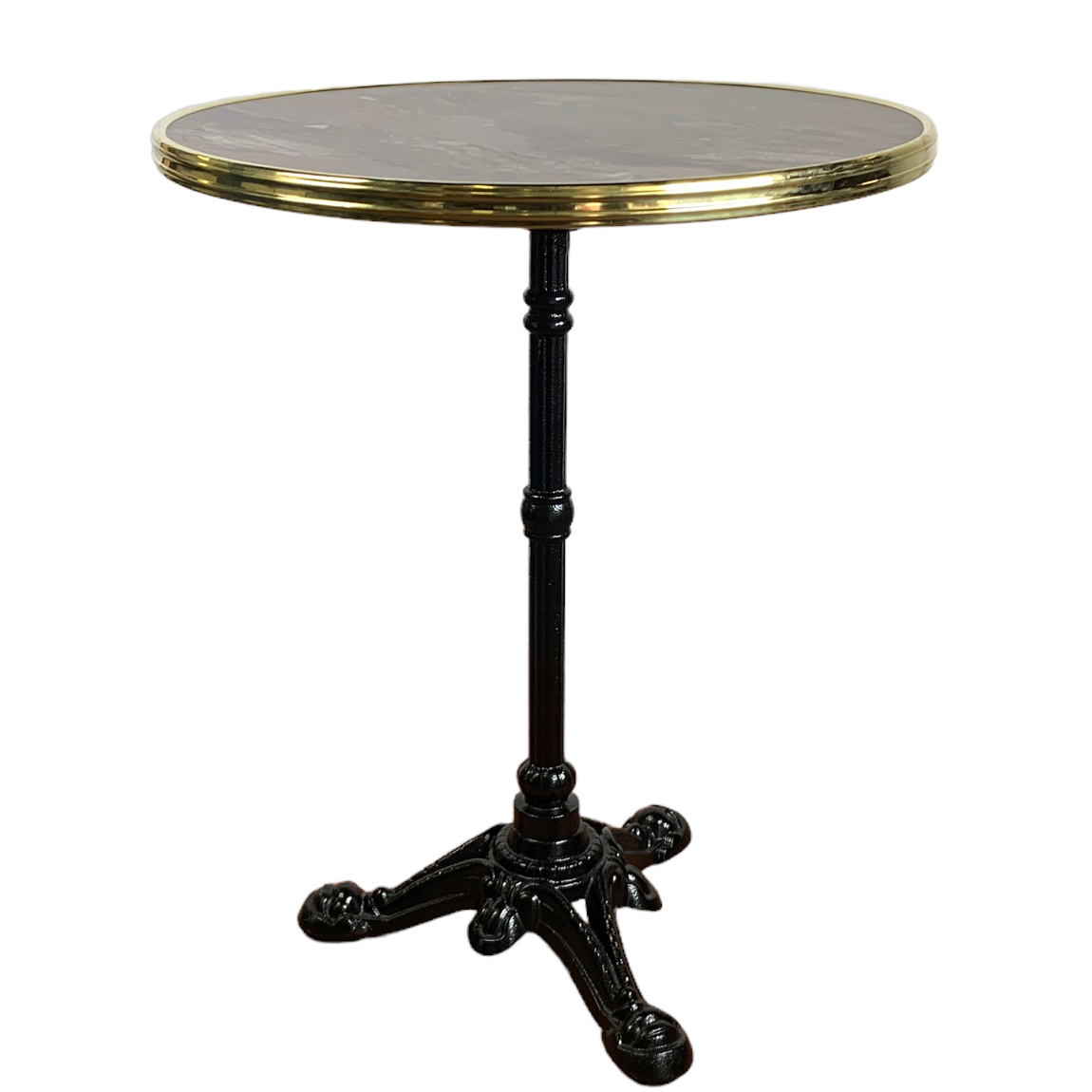 Bistro terrastafel Marrakesh 60 rond tafelblad met messing rand