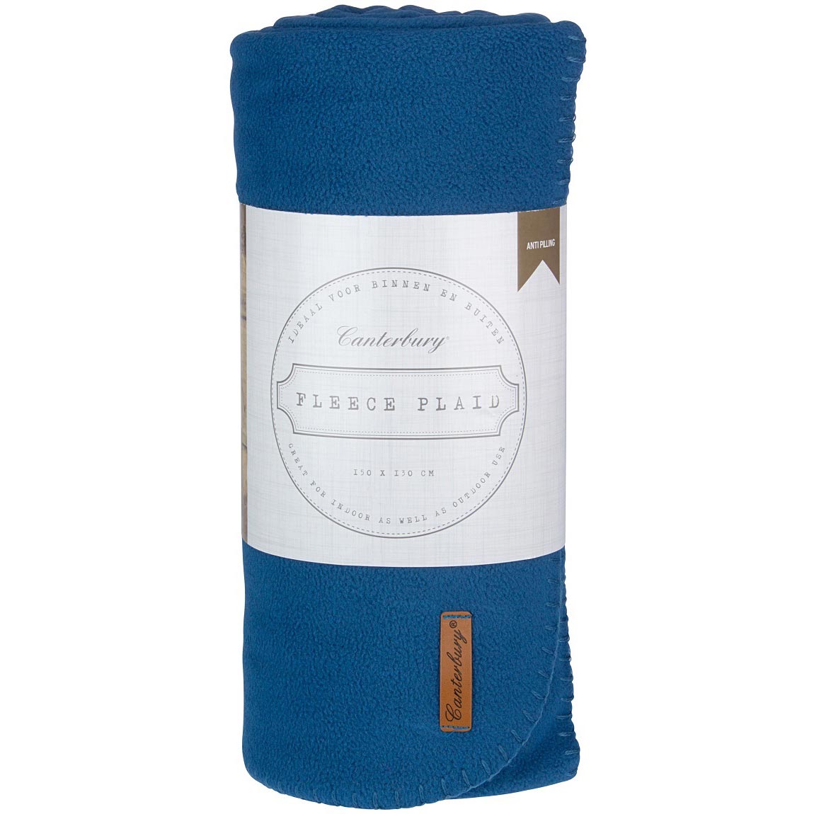 Fleece plaid anti-pilling 150 x 130 cm blauw