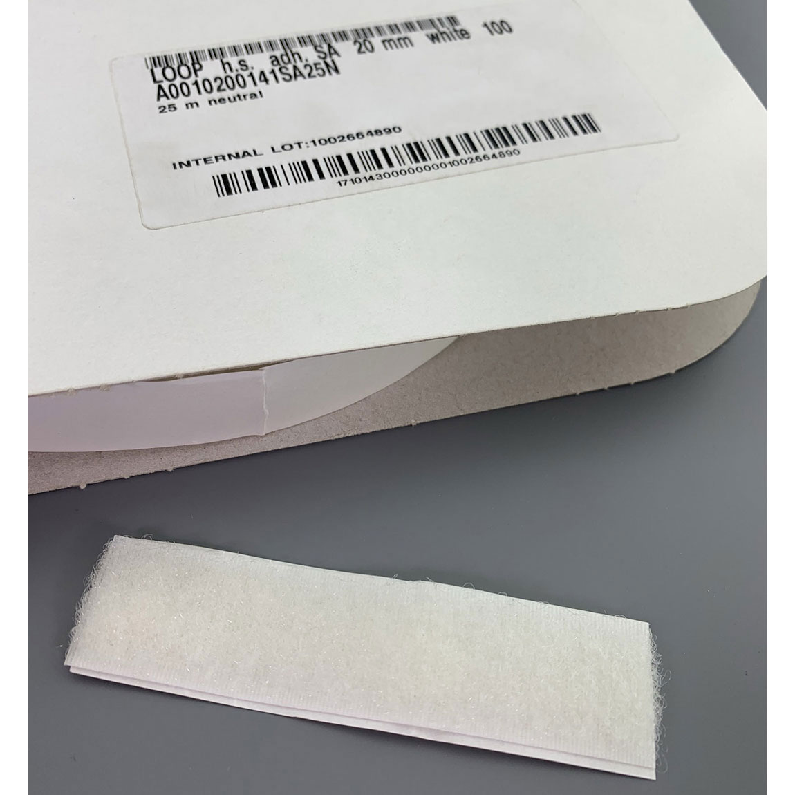 Klittenband lus op rol 20 mm breed 25 meter lang wit