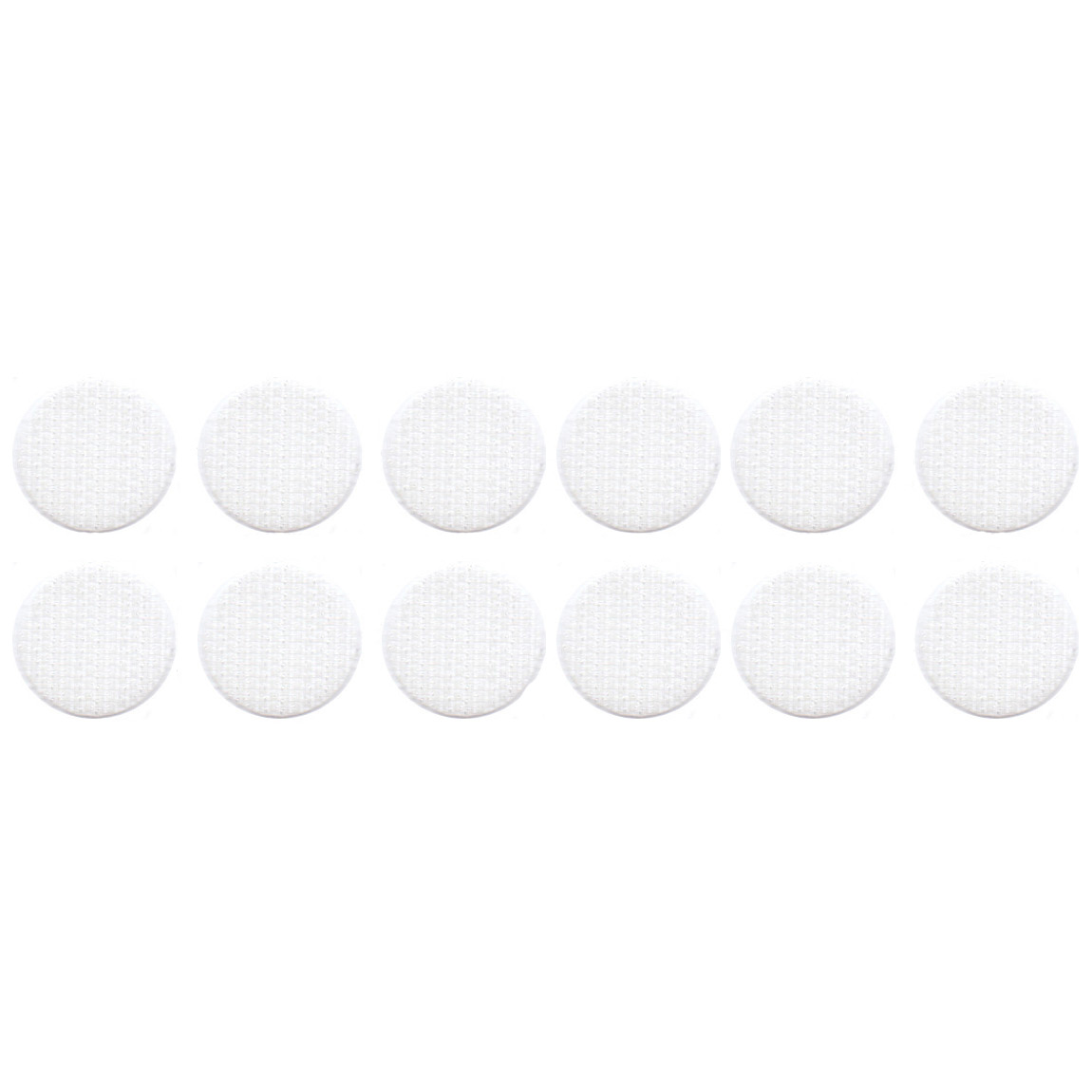 Klittenband rondjes haak op rol diameter 19 mm wit