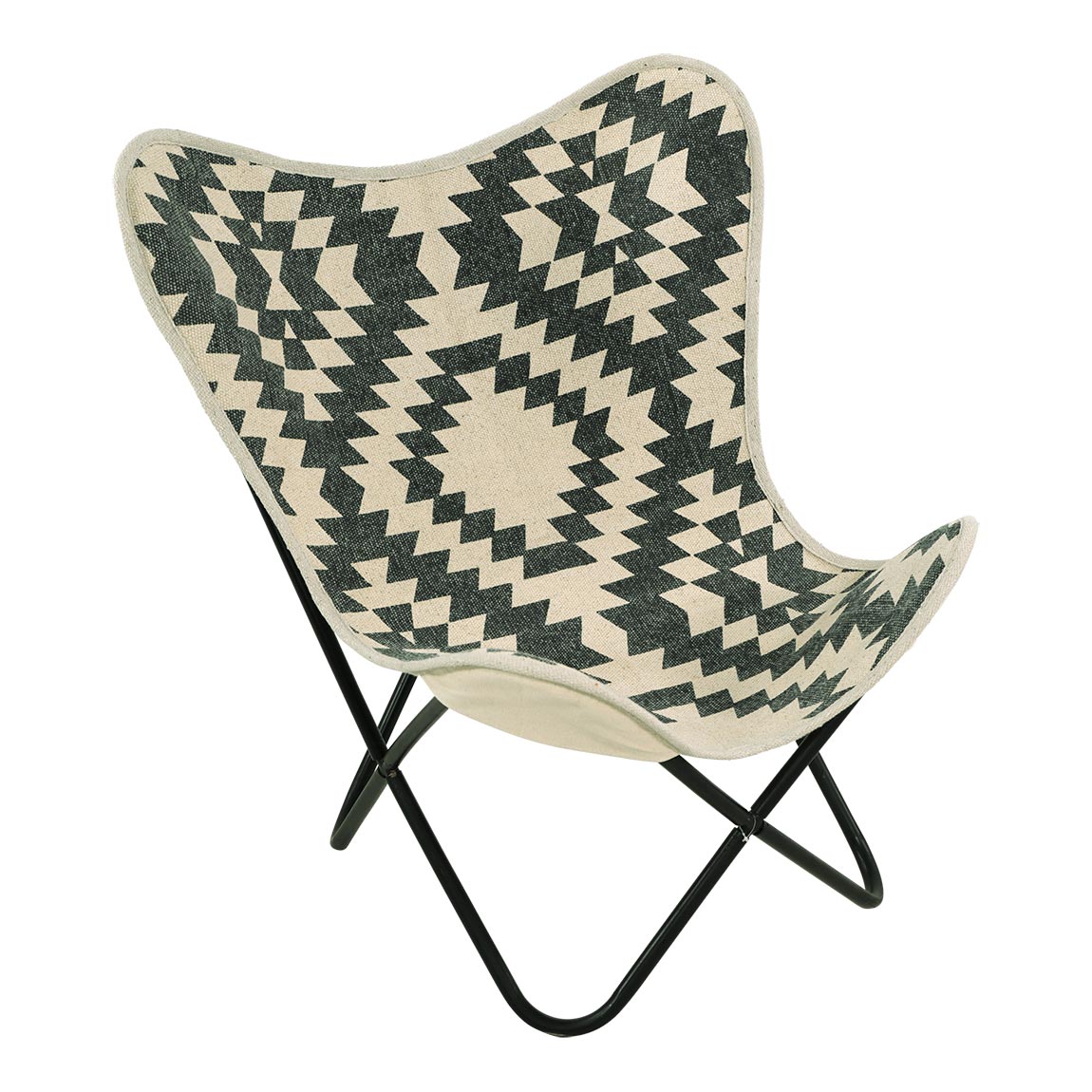 Vlinderstoel Brent zwart en wit