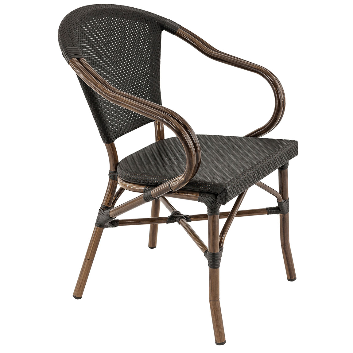 Bistrostoel Montmartre bamboe look  met textileen zitting