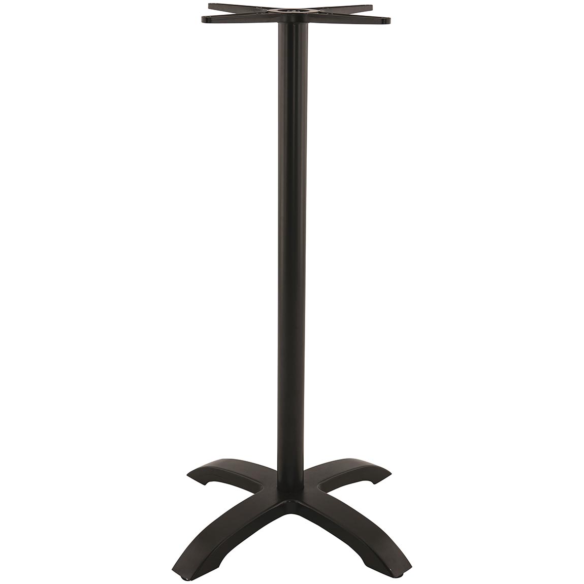 Statafelonderstel aluminium met gebogen kruisvoet zwart