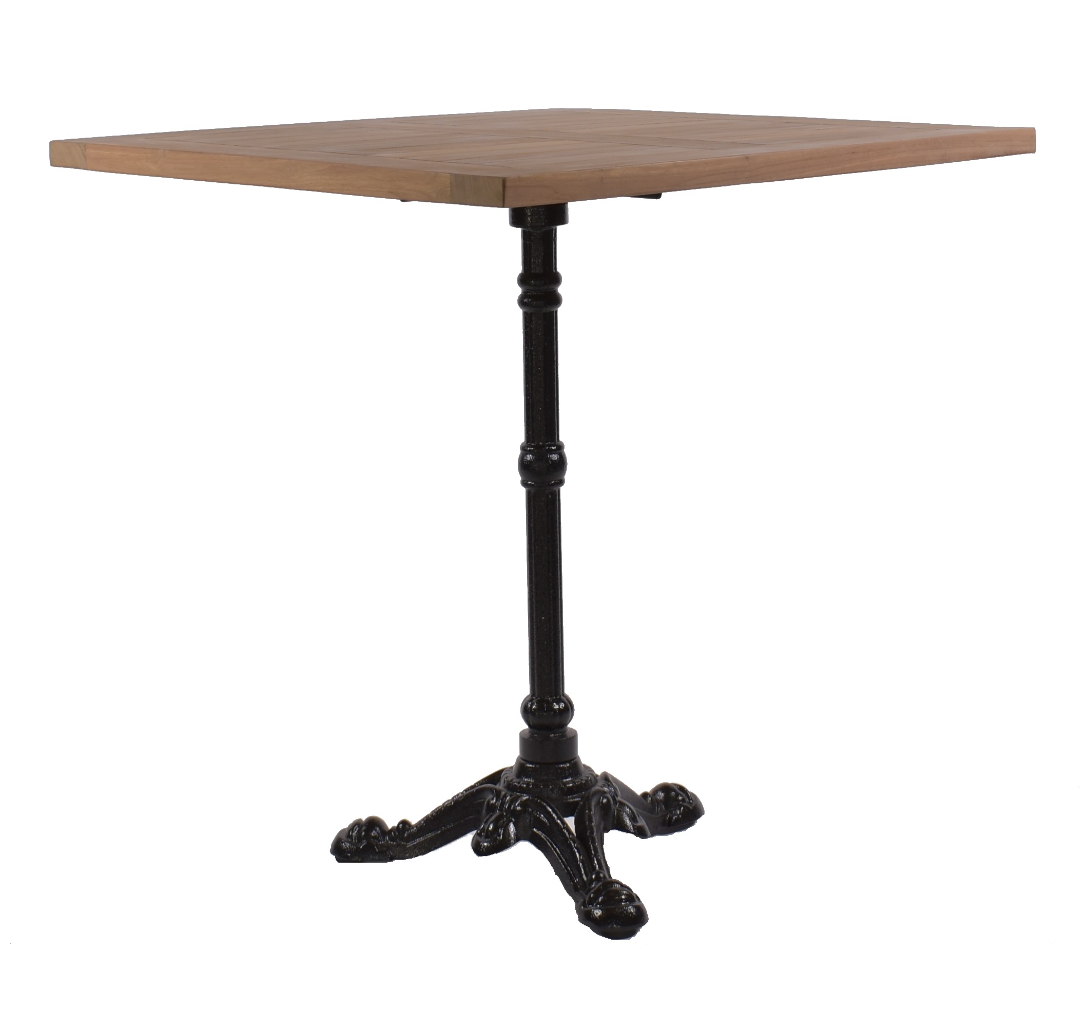 Terrastafel teakhout t vierkant 70 x 70 cm gietijzer onderstel