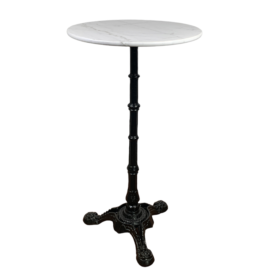 Statafel met 60 cm rond wit marmer tafelblad