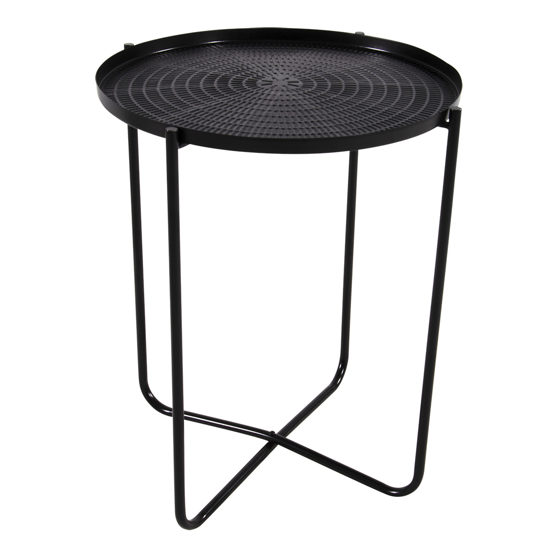 Bijzettafel zwart tafelblad zwart onderstel 50 cm hoog