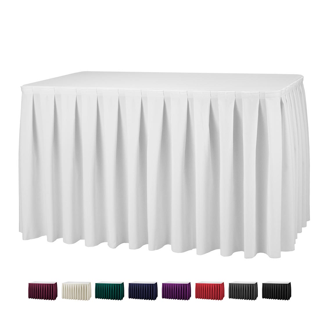 Tafelrok boxpleat brede plooi 490 x 73 cm