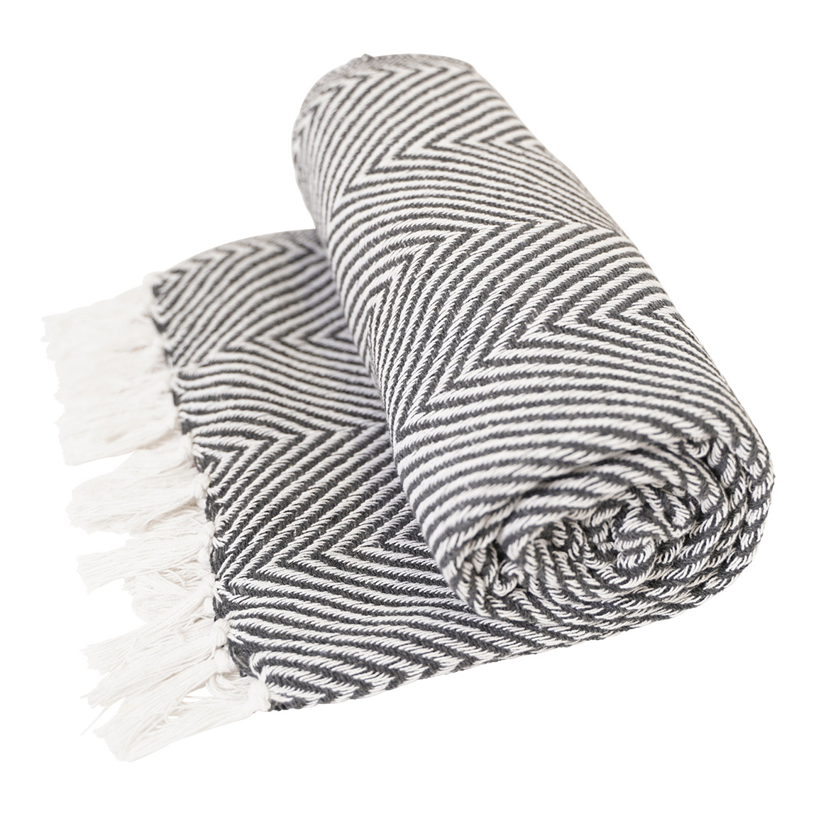 Plaid antraciet/wit 125 x 150 cm