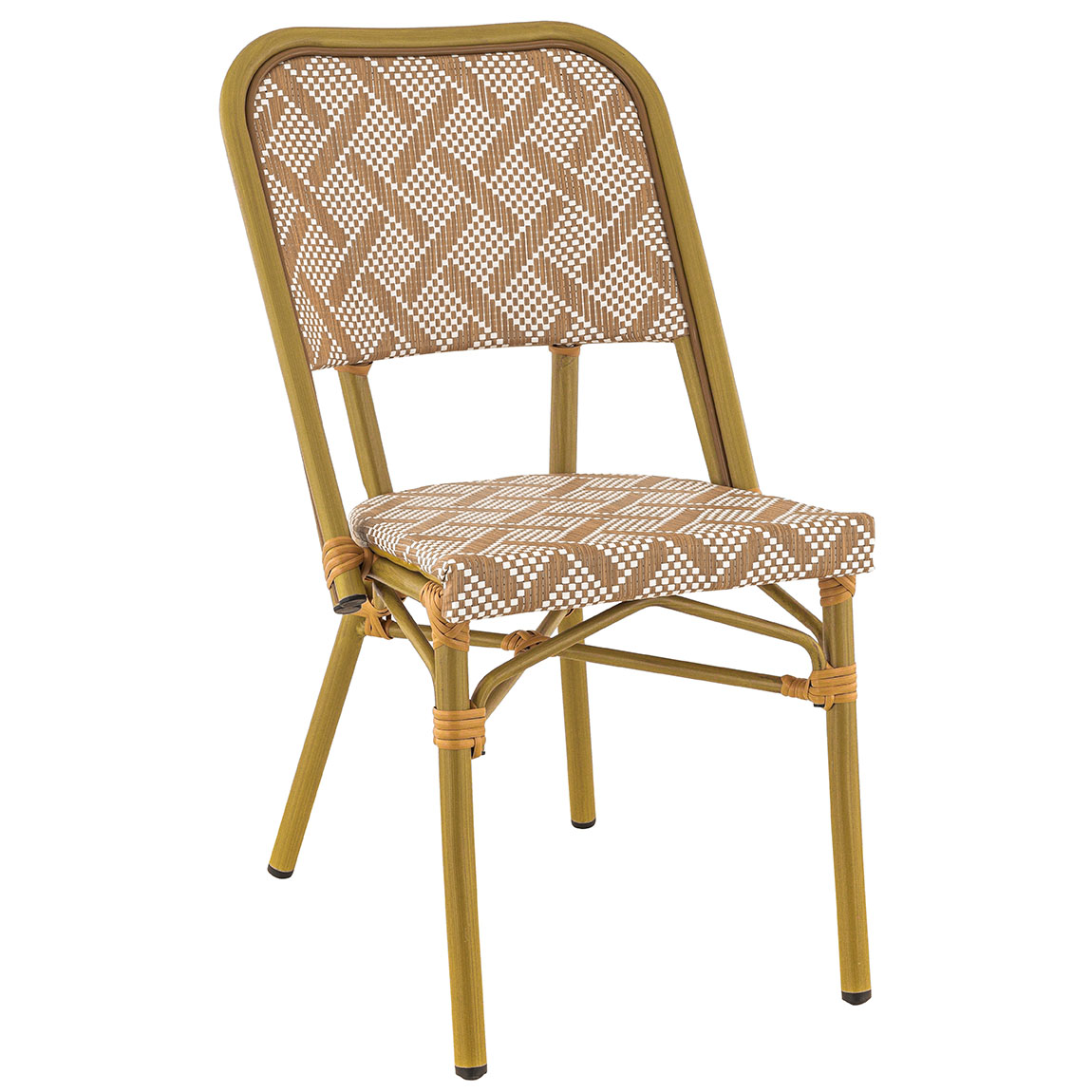 Odeaon terrasstoel | bamboe look | wit-camel