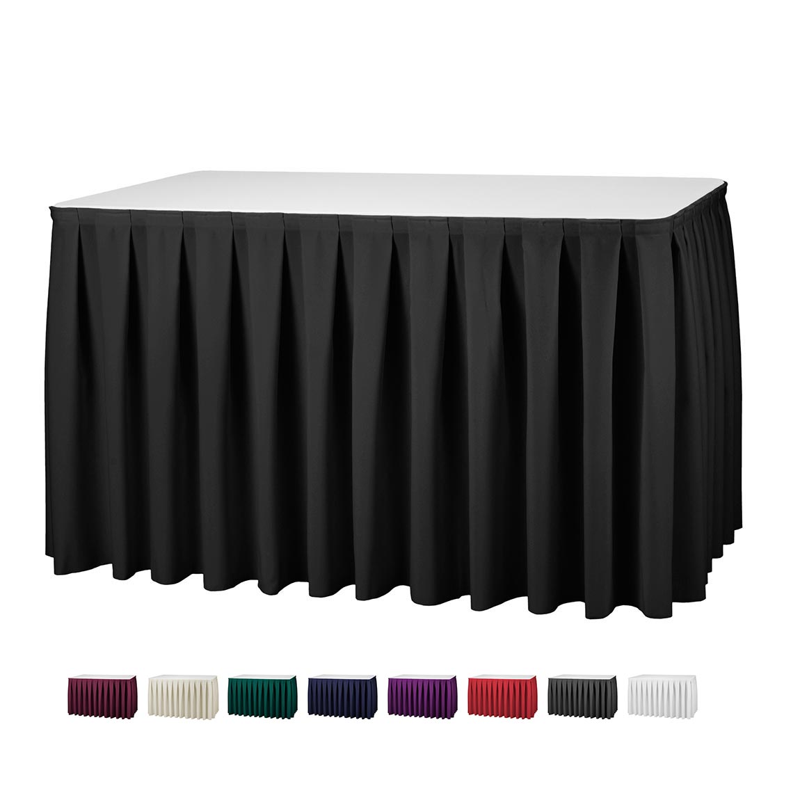 Tafelrok boxpleat brede plooi 580 x 73 cm