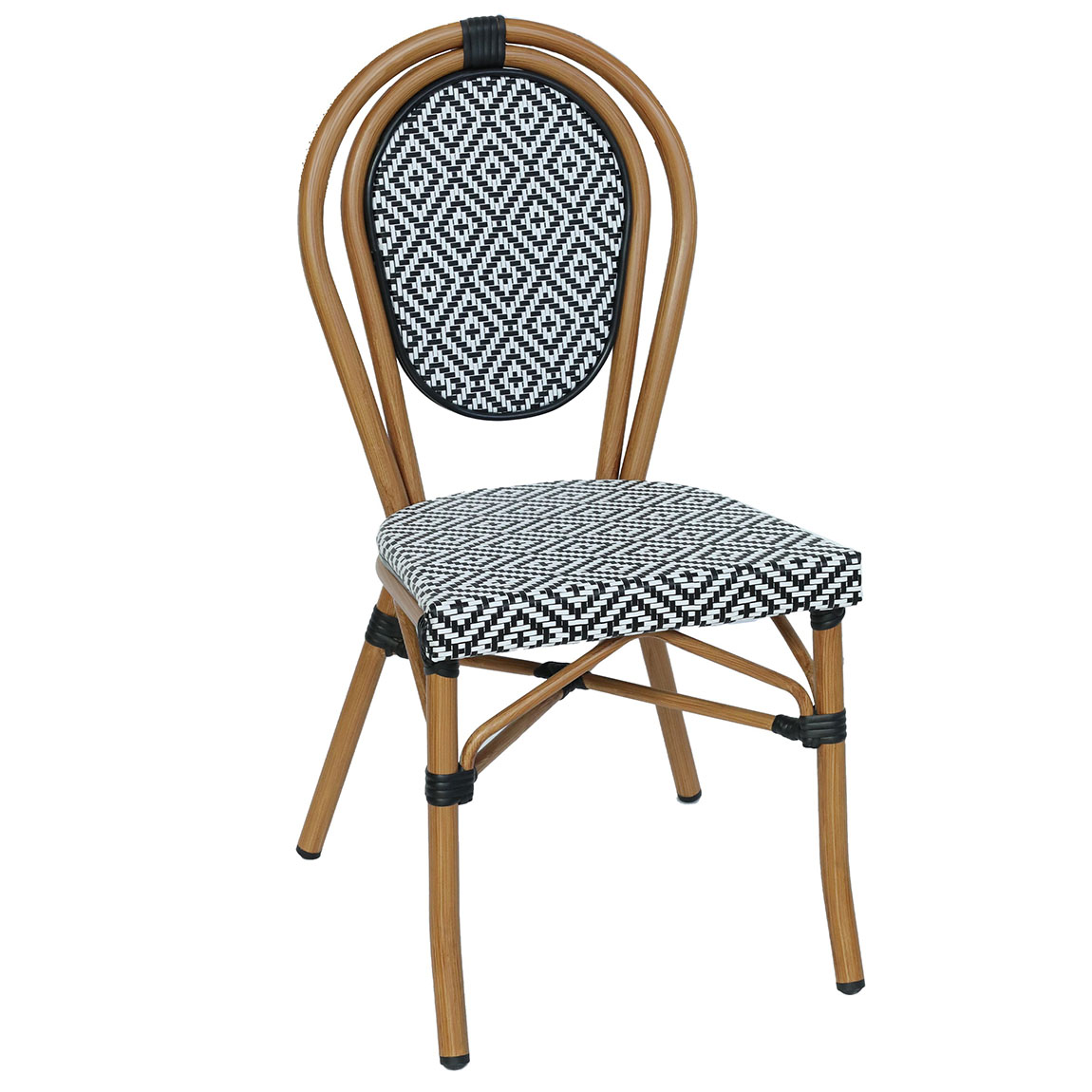 Franse terrasstoel model Parijs kleur zwart-wit