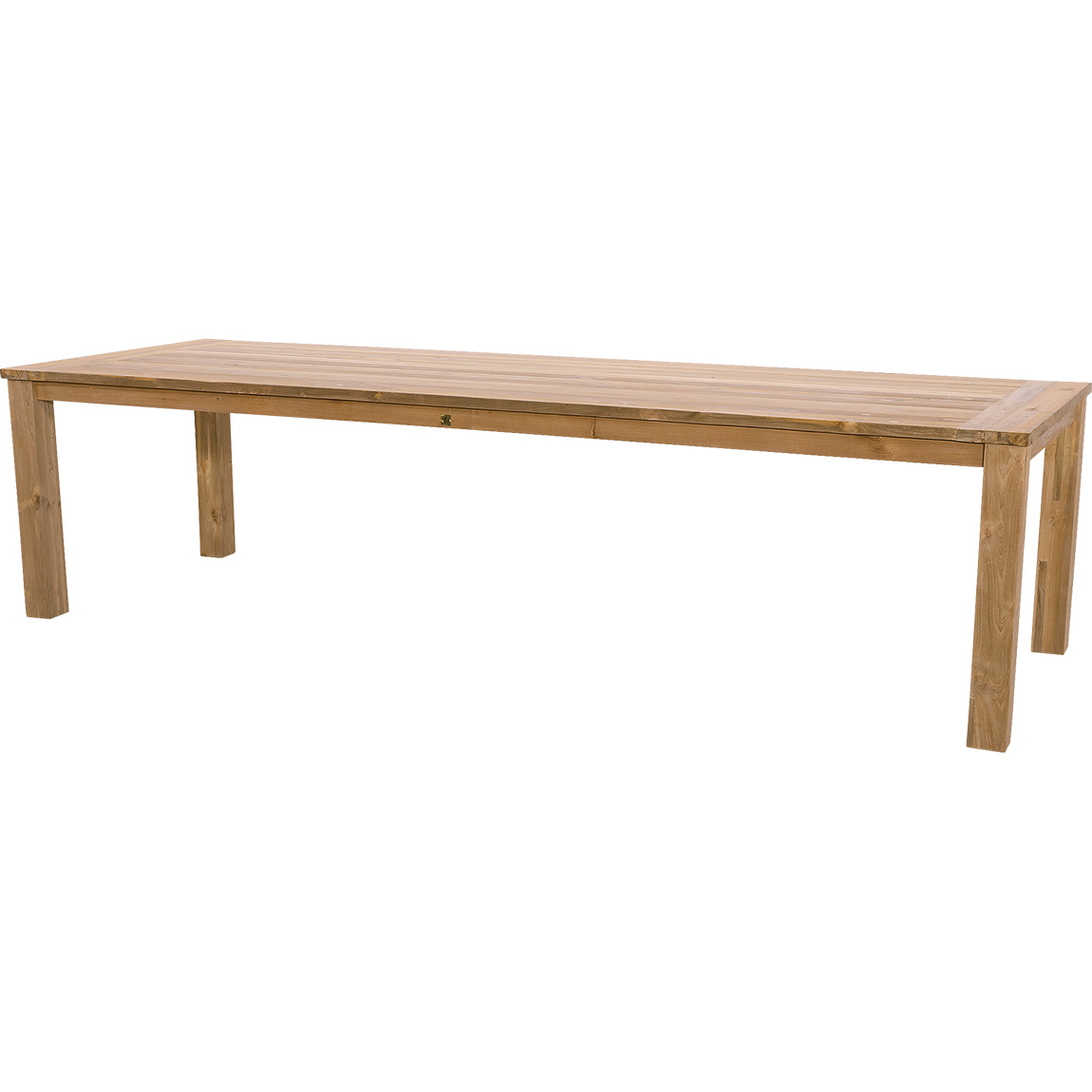 Teakhouten tuintafel 300 x 100 cm met blokpoten