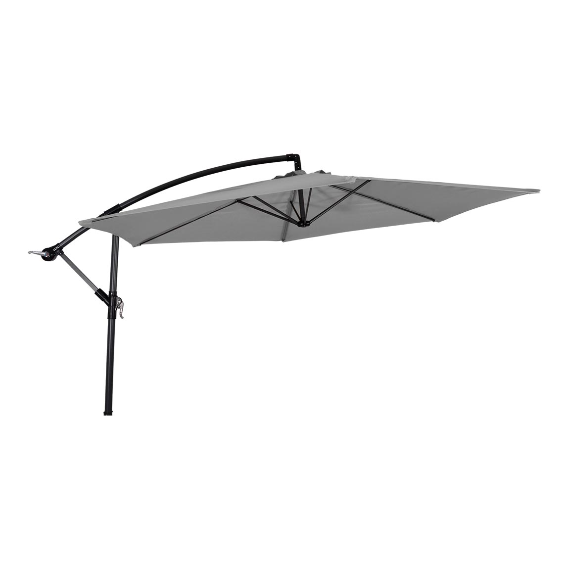 Zweefparasol rond 3 meter gemini grijs