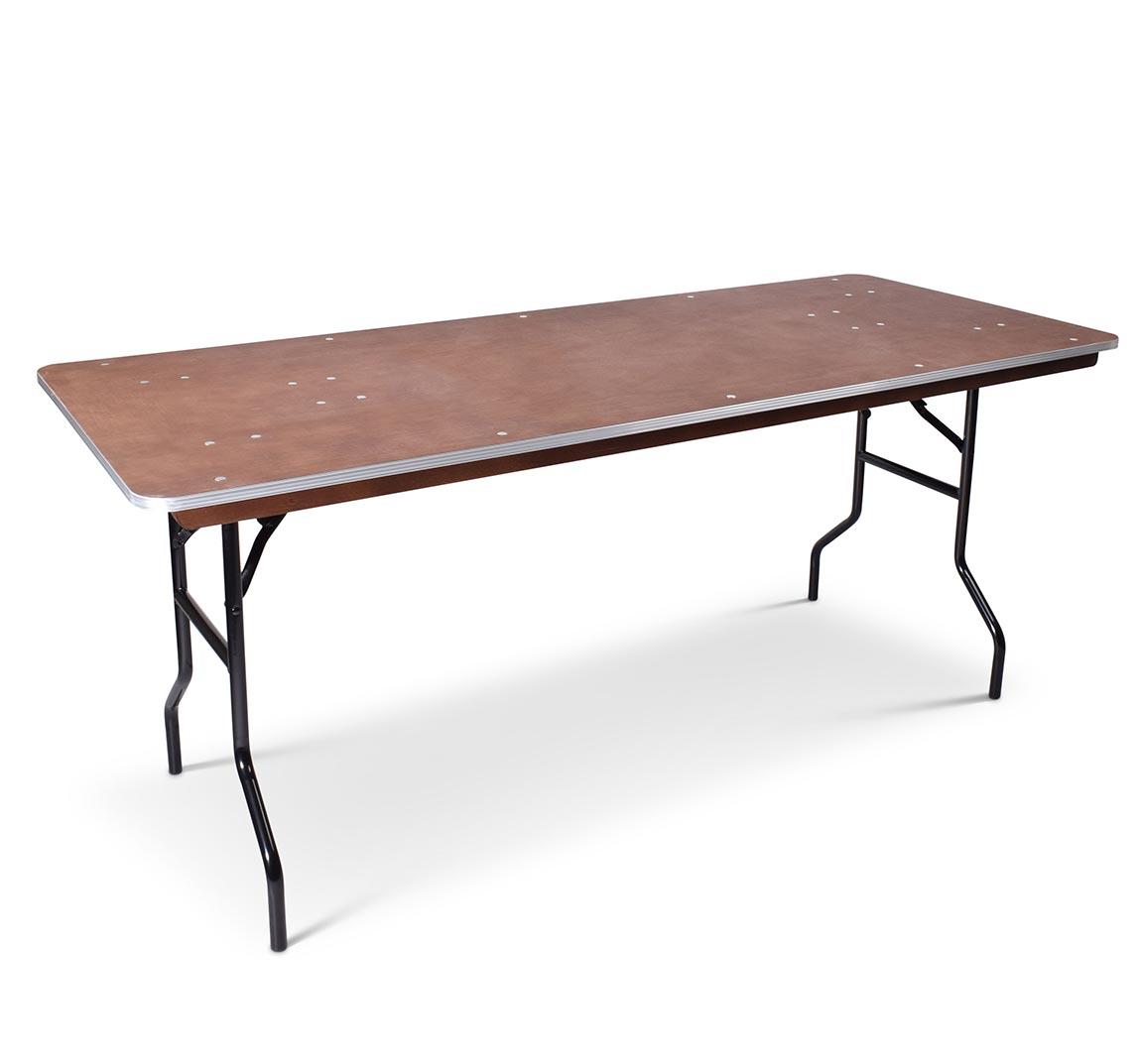 Buffettafel hout met aluminium rand inklapbaar 183 cm