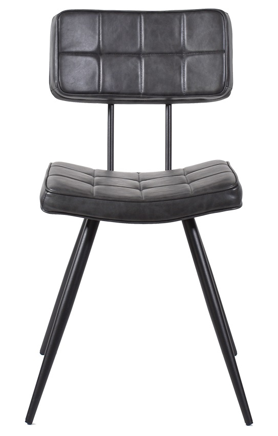 Stoel Maurice metaal kunstleer grijs