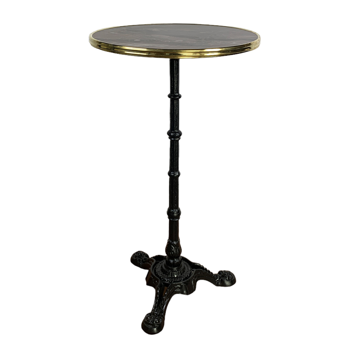 Bistro statafel Marrakesh 60 rond tafelblad met messing rand