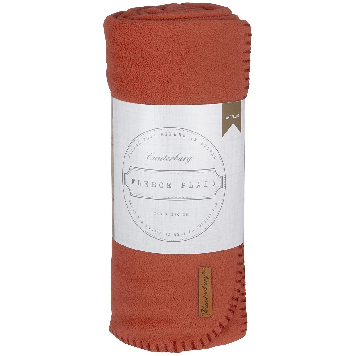 Fleece plaid anti-pilling 150 x 130 cm bruin