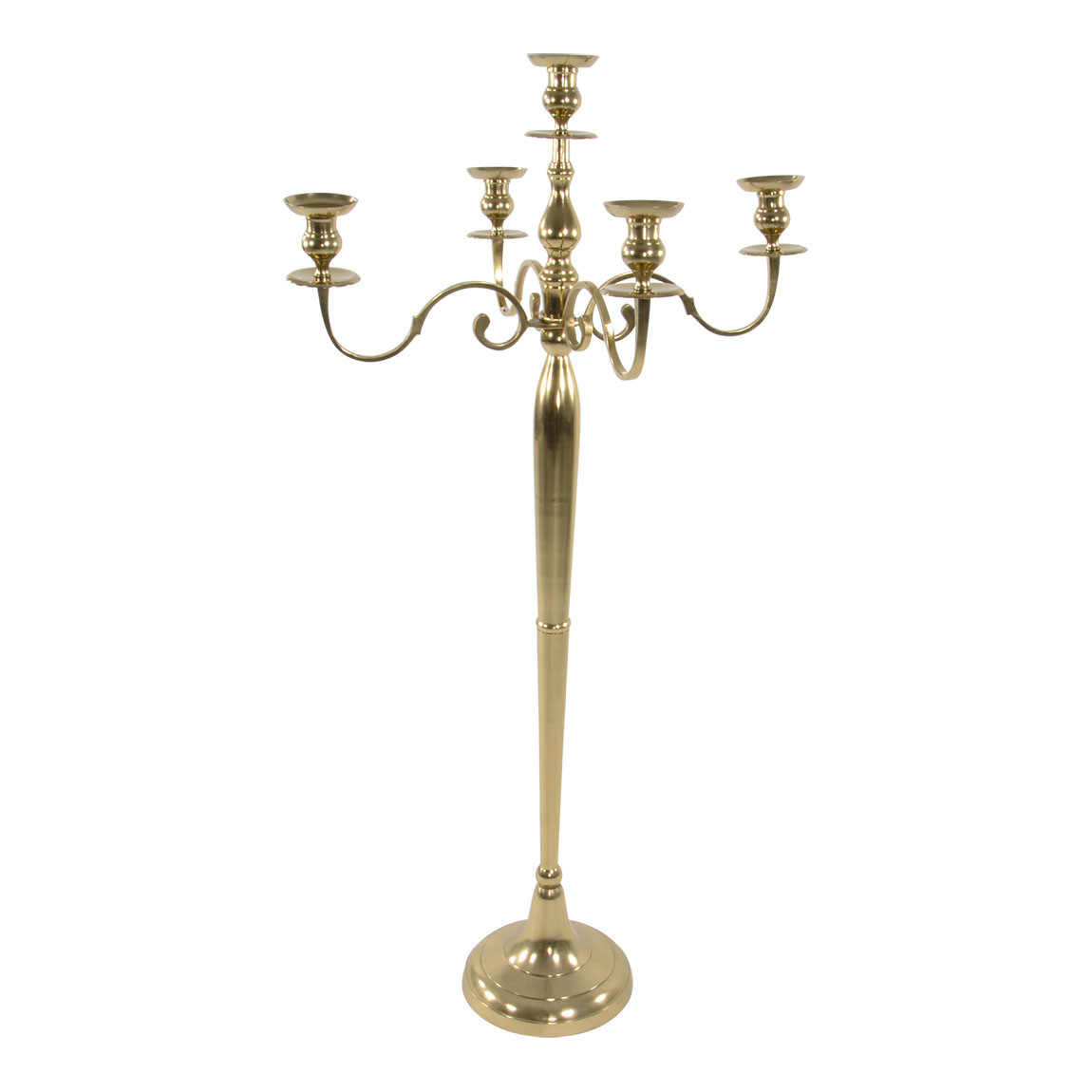 Kandelaar shine 144 cm gepolijst aluminium kleur goud