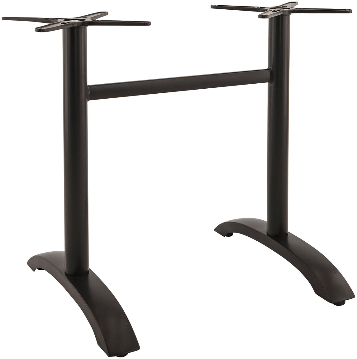 Tafelonderstel aluminium met gebogen voet zwart