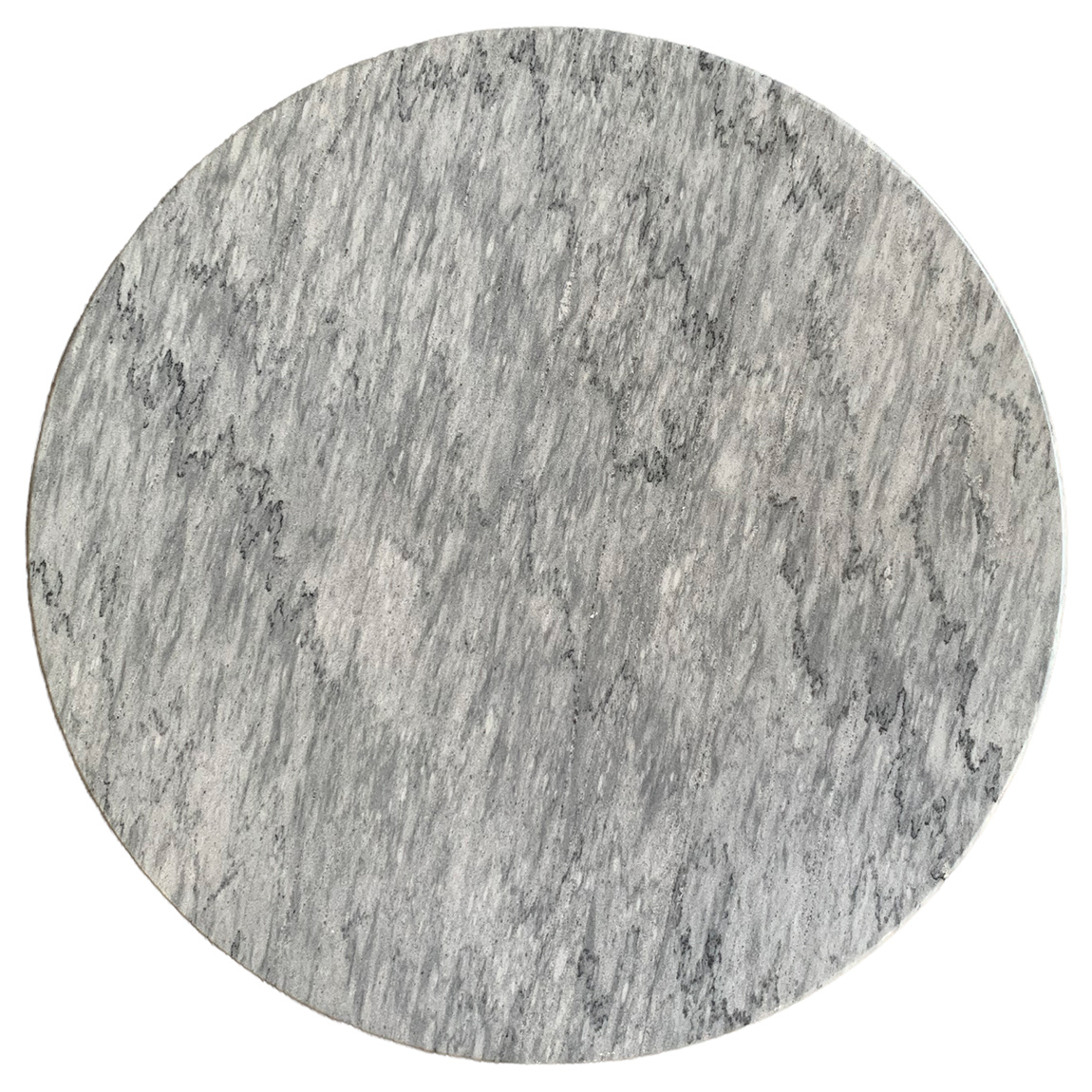 Tafelblad grijs marmer rond 60 cm met bevestigingsplaat