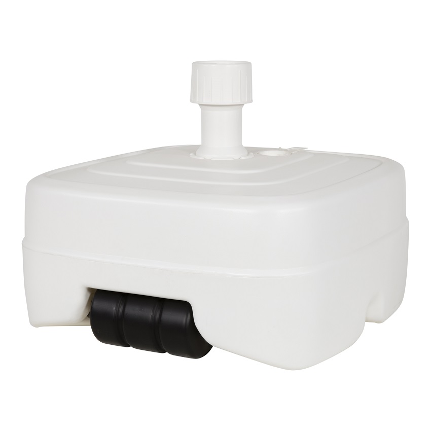 Parasolvoet verrijdbaar wit kunststof vulbaar tot 50 liter