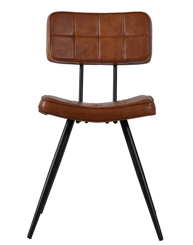 Stoel Maurice metaal kunstleer cognac