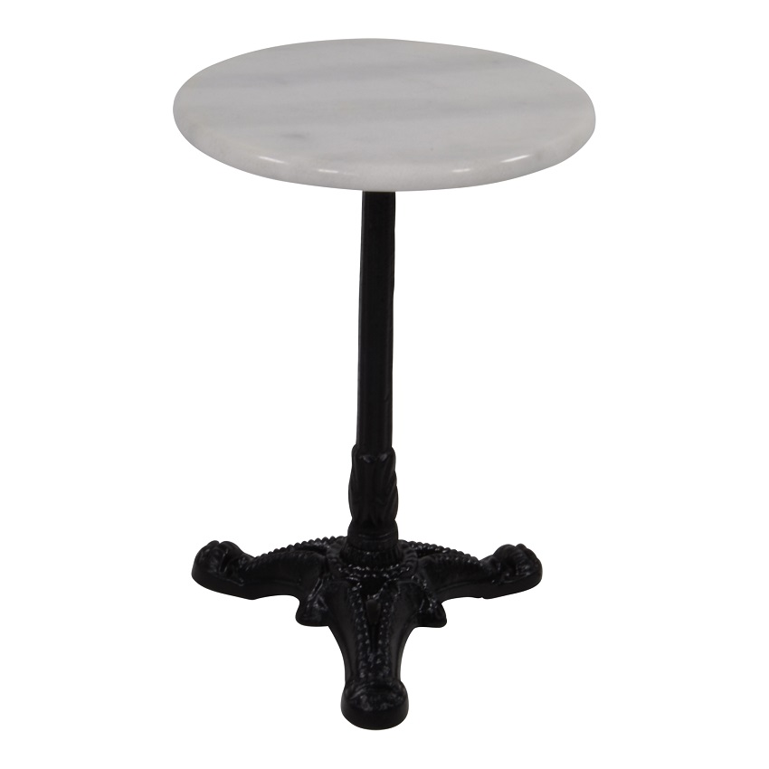 Bijzettafel marmer rond 30 cm x 40 cm hoog
