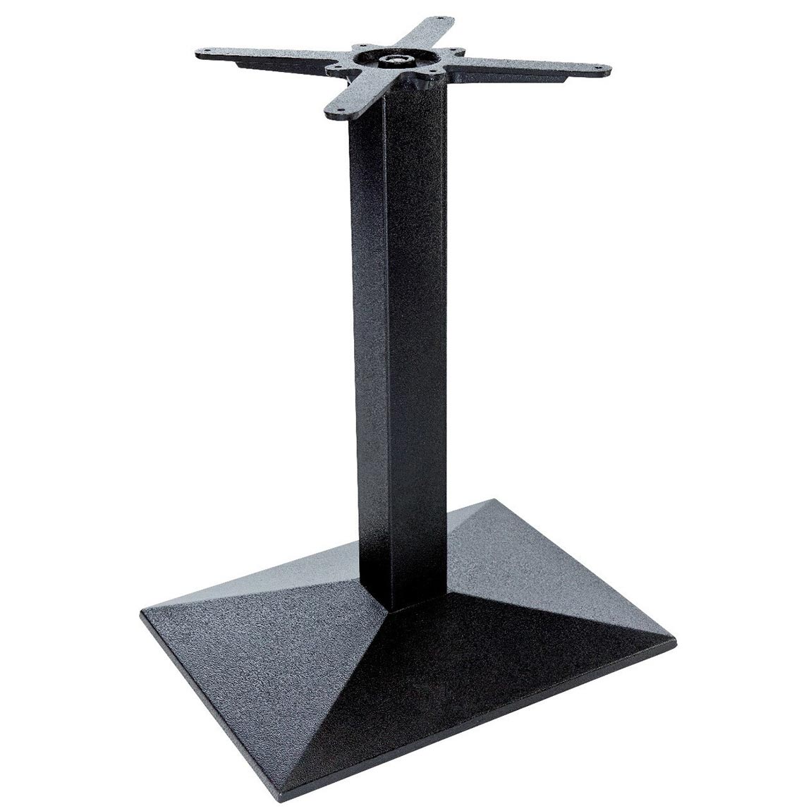 Tafelpoot metaal met rechthoekige piramide voet