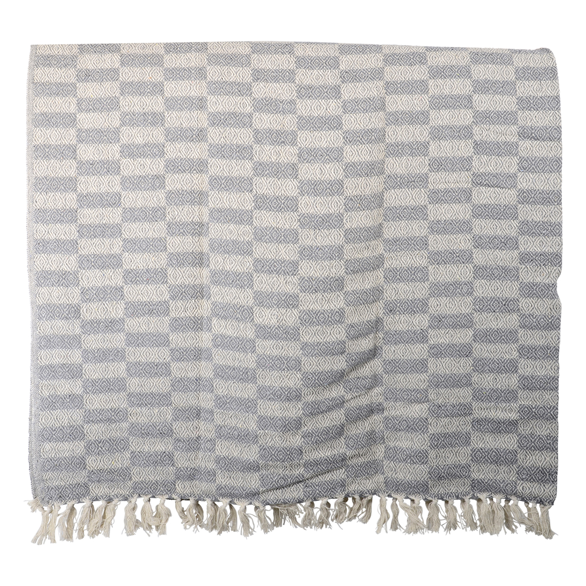 Plaid model Fog blauw/beige 170 x 240 cm