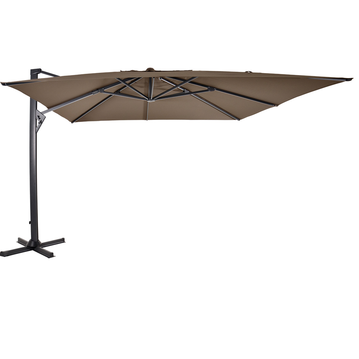 Zweefparasol Taurus 3x4 meter kleur taupe