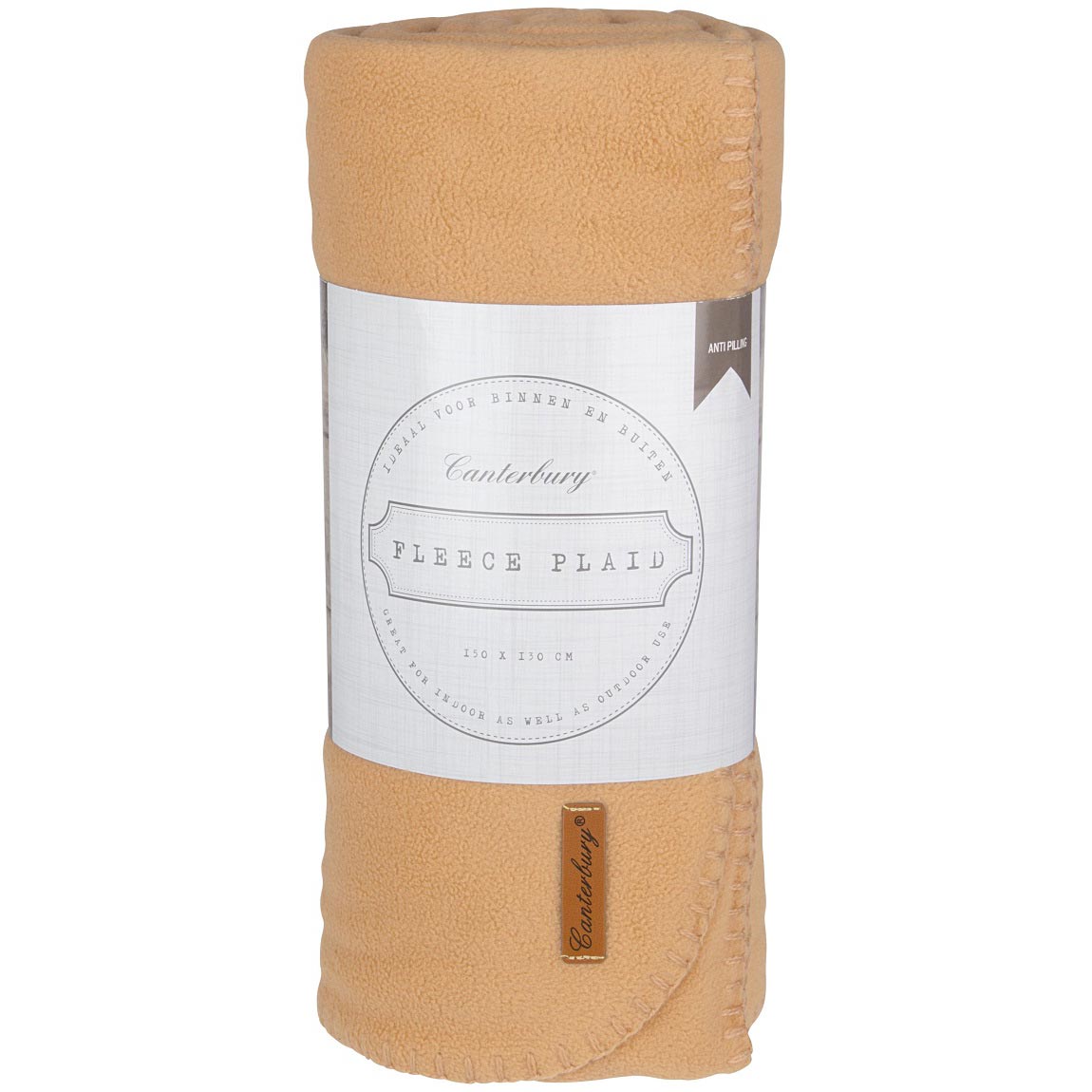 Fleece plaid anti-pilling 150 x 130 cm beige