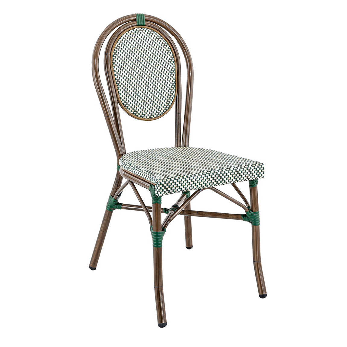 Franse terrasstoel model Parijs kleur groen-crème