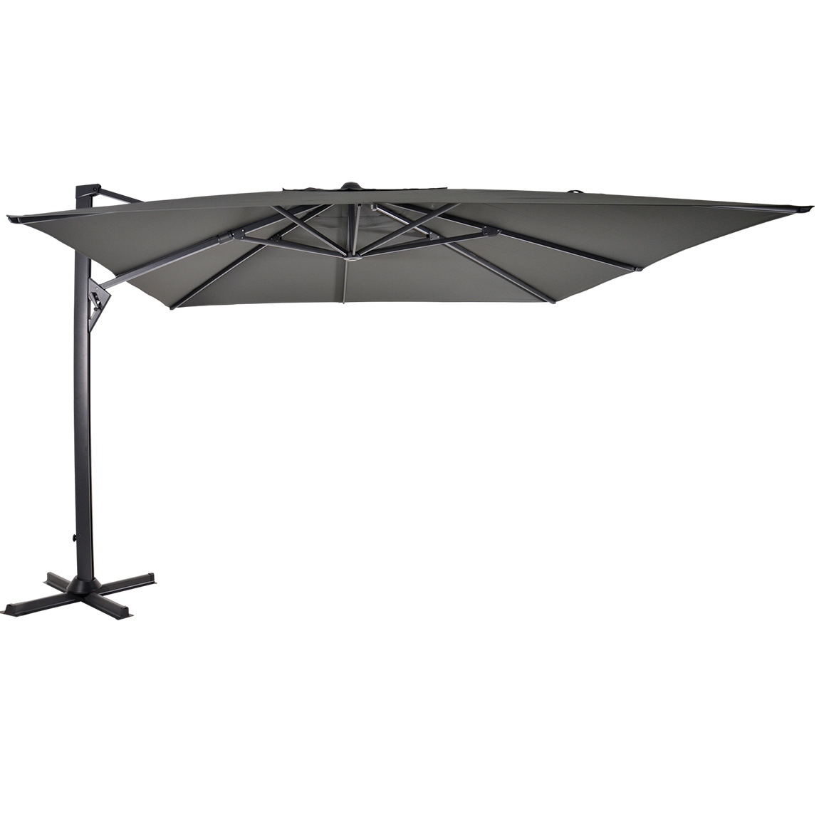 Zweefparasol Taurus 3x4 meter kleur grijs