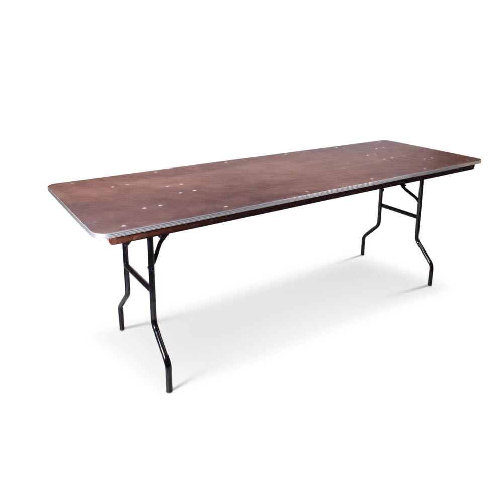 Buffettafel hout met aluminium rand inklapbaar 220 cm